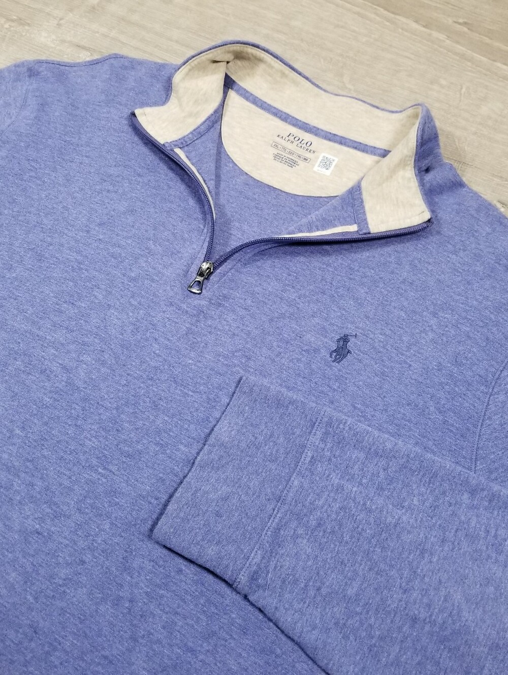 Polo Ralph Lauren Quarter Zip Pullover Mens XXL Blue Luxury Jersey Sweater